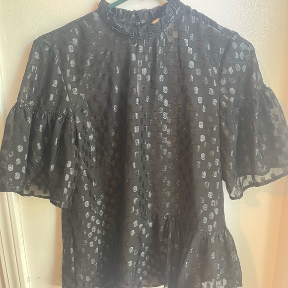 Black sheer dotted H&M top - Picture 5 of 5